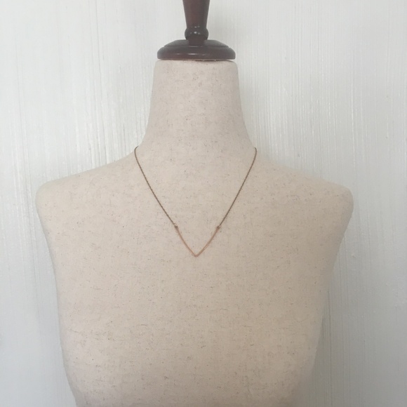 NWOT $150 Phyllis + Rosie 14k Rose Gold V Bar Necklace Made in New York - Picture 4 of 5